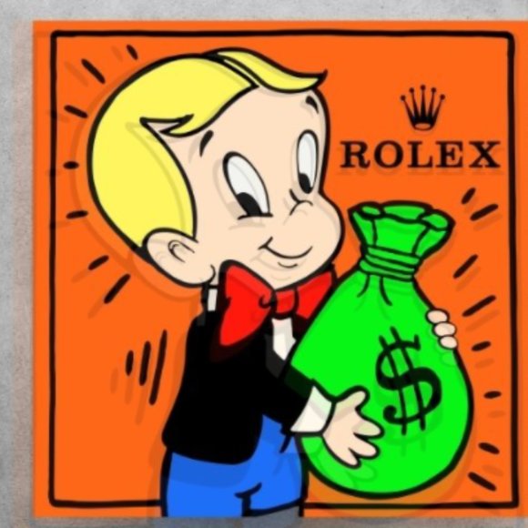 Alec Monopoly Richie Rich Rolex Art Print - Picture 1 of 2